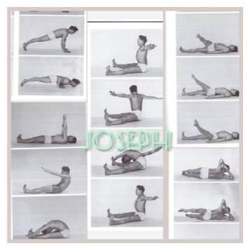 Joseph Pilates ejecutando ejercicios